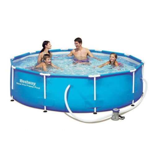 Piscina Steel Pro Bestway cadru metalic rotunda, pompa si cartus filtrant, 305x76 cm